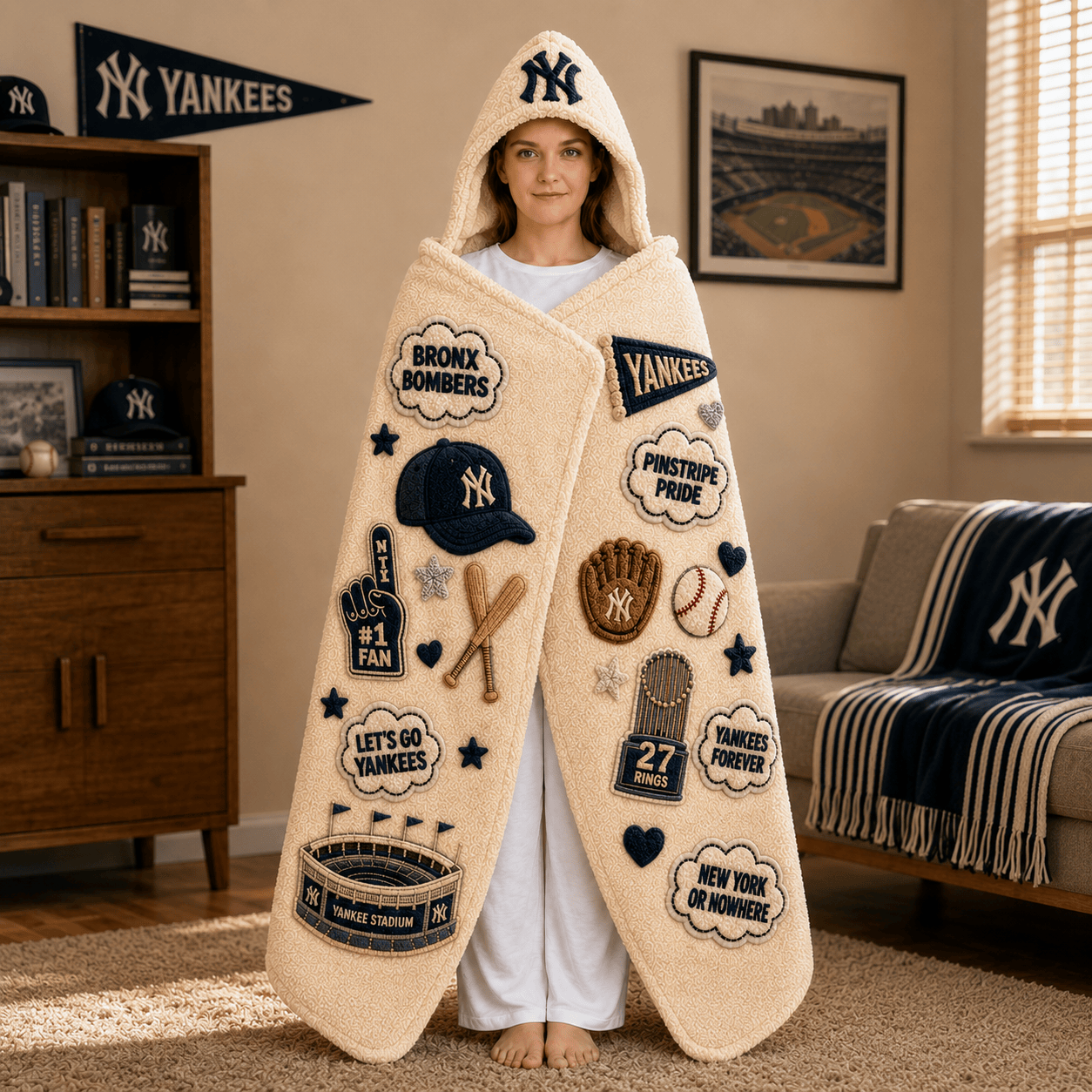 Premium NYY Hooded Blanket BMD