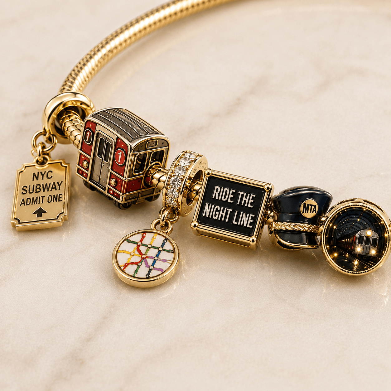 SBWY Gold Charm Bracelet Set PTT