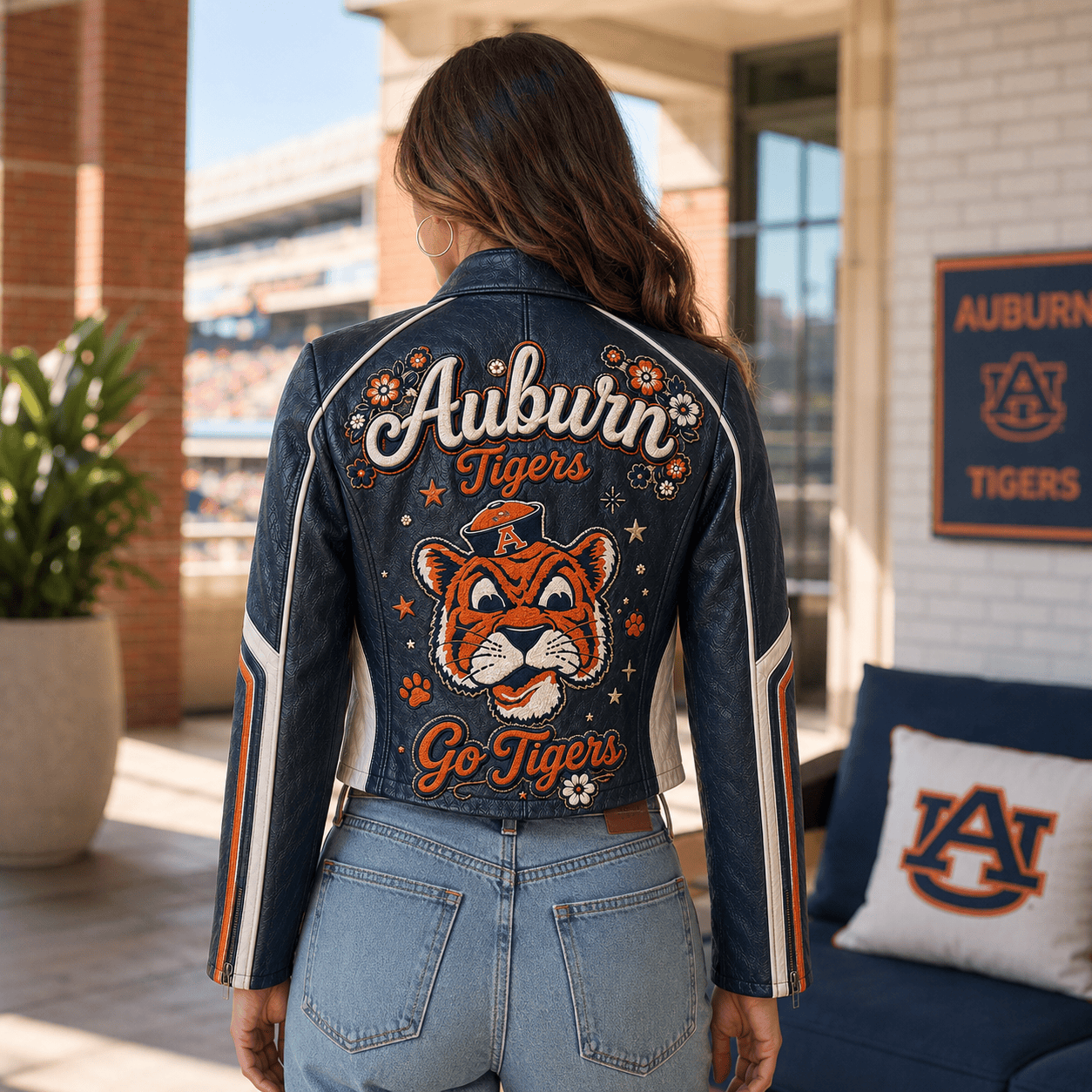 Premium ABTG Cropped Leather Zipper Jacket TNSM