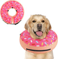 Inflatable Dog Cone Collar Alternative After Surgery, Doggie Neck Donut Collar Recovery ECollar, Soft Dog Cone for Small Medium